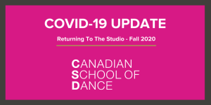 Covid-19 Update – Returning To The Dance Studio Ottawa